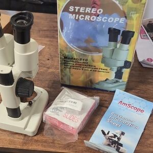 Stereo Microscope - White And Slides Bundle